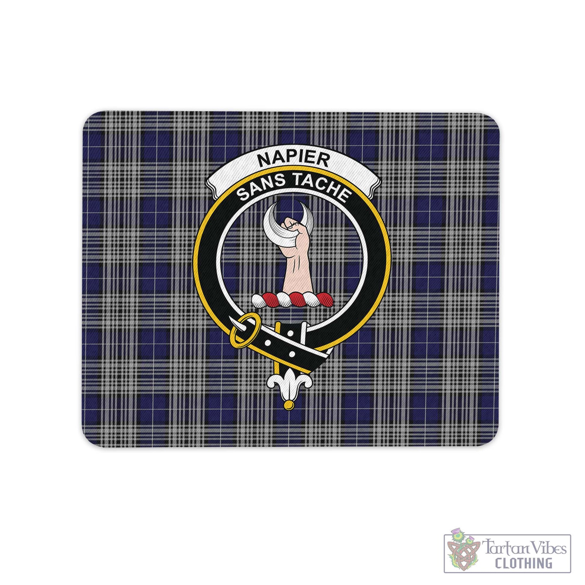 Tartan Vibes Clothing Napier Tartan Mouse Pad with Family Crest