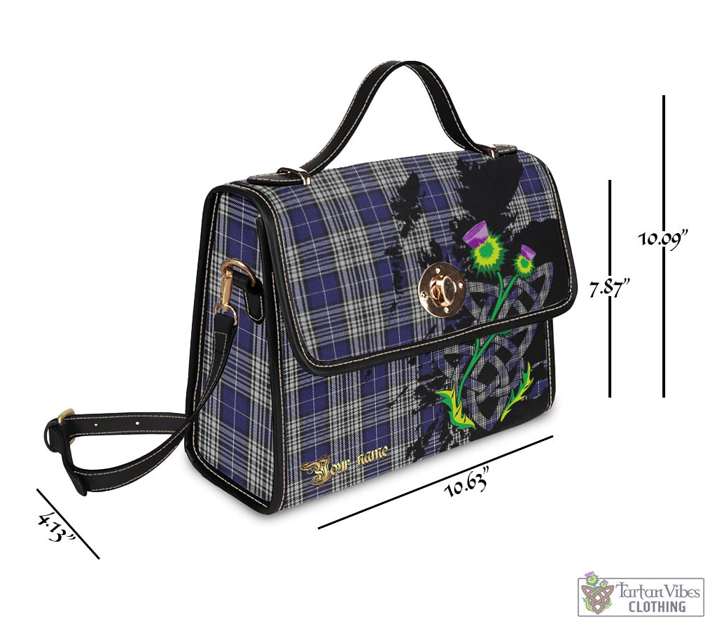 Tartan Vibes Clothing Napier Tartan Waterproof Canvas Bag with Scotland Map and Thistle Celtic Accents