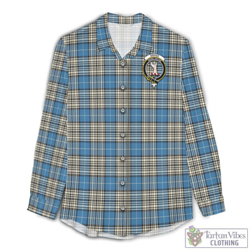 Napier Ancient Tartan Womens Casual Shirt with Family Crest