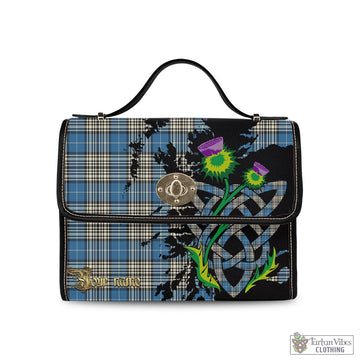 Napier Ancient Tartan Waterproof Canvas Bag with Scotland Map and Thistle Celtic Accents