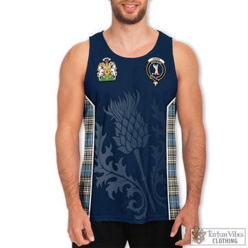 Napier Ancient Tartan Men's Tanks Top with Family Crest and Scottish Thistle Vibes Sport Style
