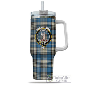 Napier Ancient Tartan and Family Crest Tumbler with Handle