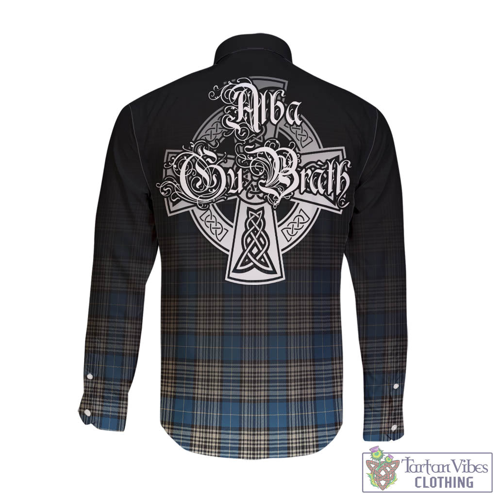 Tartan Vibes Clothing Napier Ancient Tartan Long Sleeve Button Up Featuring Alba Gu Brath Family Crest Celtic Inspired
