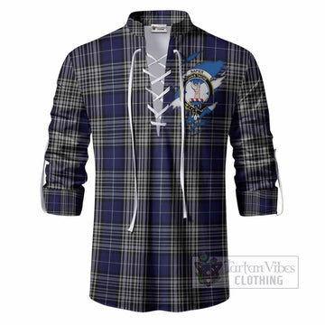 Napier Clan Crest In Me Tartan Ghillie Shirt Scotland Flag Style