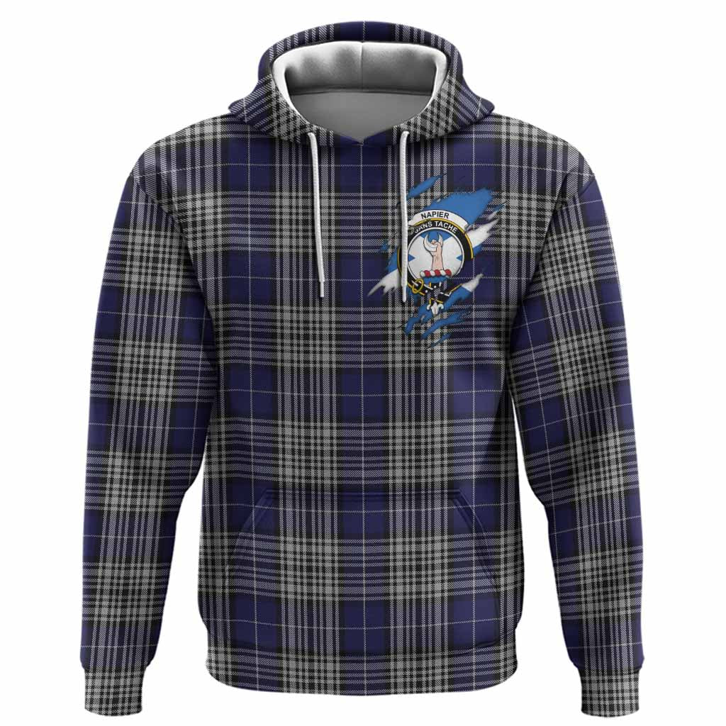 Napier Clan Crest In Me Tartan Hoodie Scotland Flag Style
