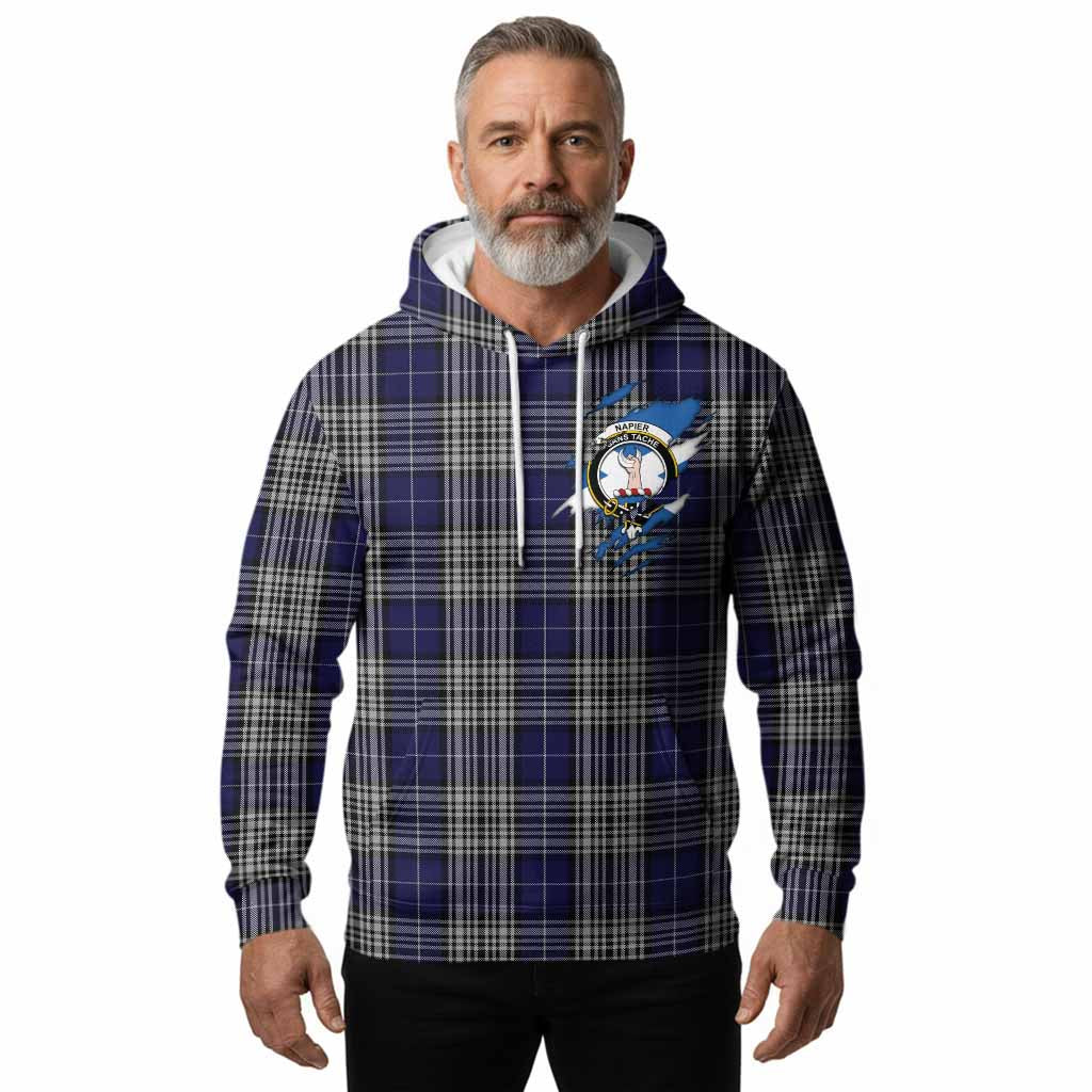Napier Clan Crest In Me Tartan Hoodie Scotland Flag Style