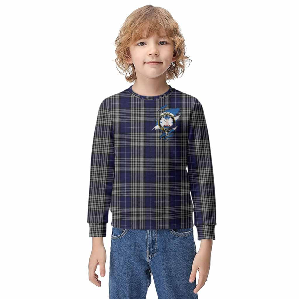Napier Clan Crest In Me Tartan Kid Knitted Sweatshirt Scotland Flag Style