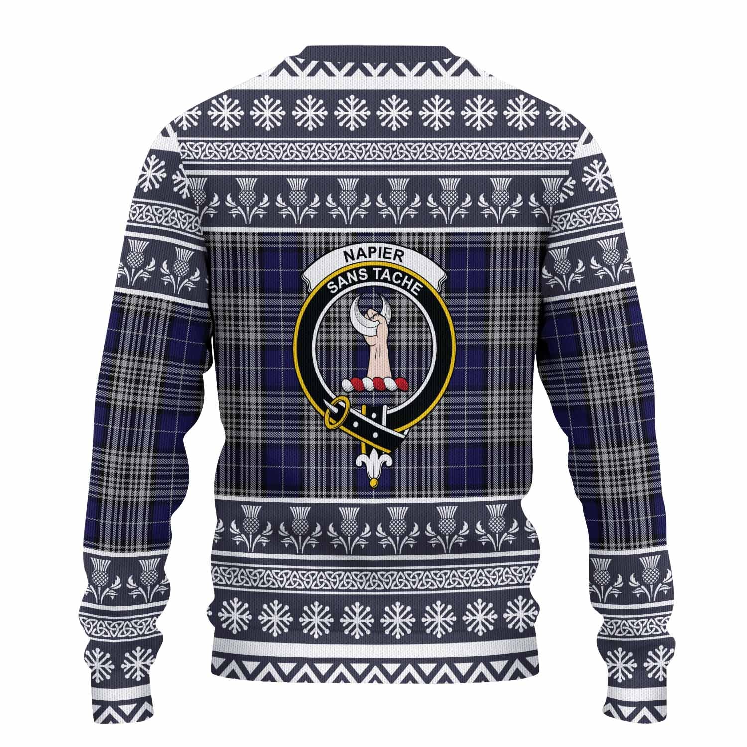 Napier Clan Tartan Christmas Ugly Sweater with Family Crest - Tartan Vibes Clothing