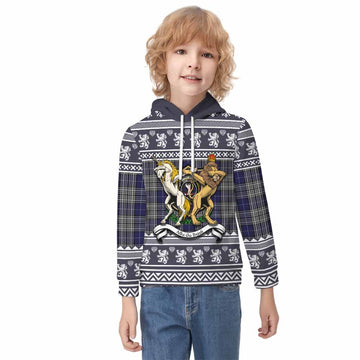 Napier Clan Tartan Crest Christmas Kid Hoodie Coat of Arms Funny Style