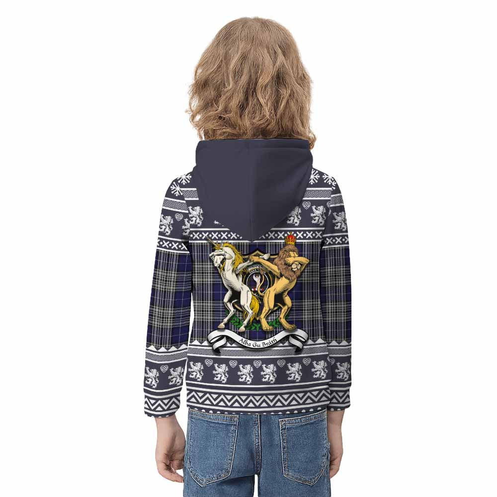Napier Clan Tartan Crest Christmas Kid Hoodie Coat of Arms Funny Style - Tartan Vibes Clothing
