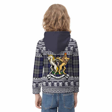 Napier Clan Tartan Crest Christmas Kid Hoodie Coat of Arms Funny Style