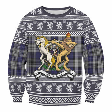 Napier Clan Tartan Crest Christmas Sweatshirt Coat of Arms Funny Style