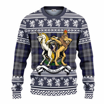 Napier Clan Tartan Crest Christmas Ugly Sweater Coat of Arms Funny Style