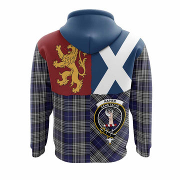Napier Crest Tartan Hoodie with Lion Rampant Saltire Style