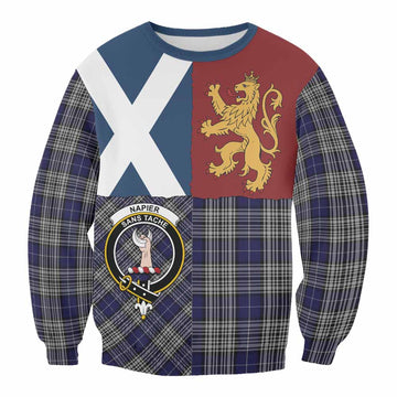 Napier Crest Tartan Sweatshirt with Lion Rampant Saltire Style