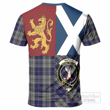 Napier Crest Tartan T-Shirt with Lion Rampant Saltire Style