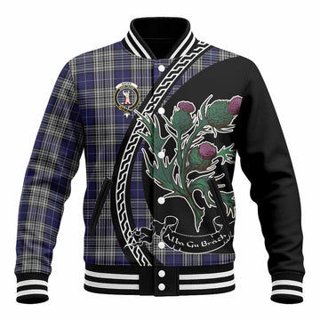 Napier Family Crest Tartan Baseball Jacket Alba Thistle Inspired - Tartan Vibes Clothing