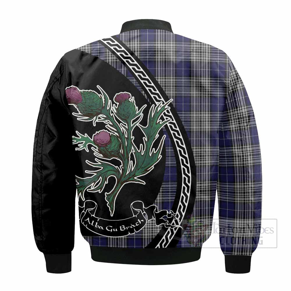 Napier Family Crest Tartan Bomber Jacket Alba Thistle Inspired - Tartan Vibes Clothing