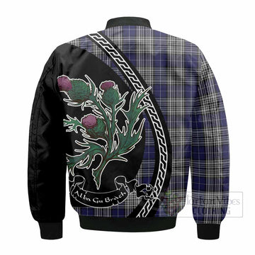 Napier Family Crest Tartan Bomber Jacket Alba Thistle Inspired