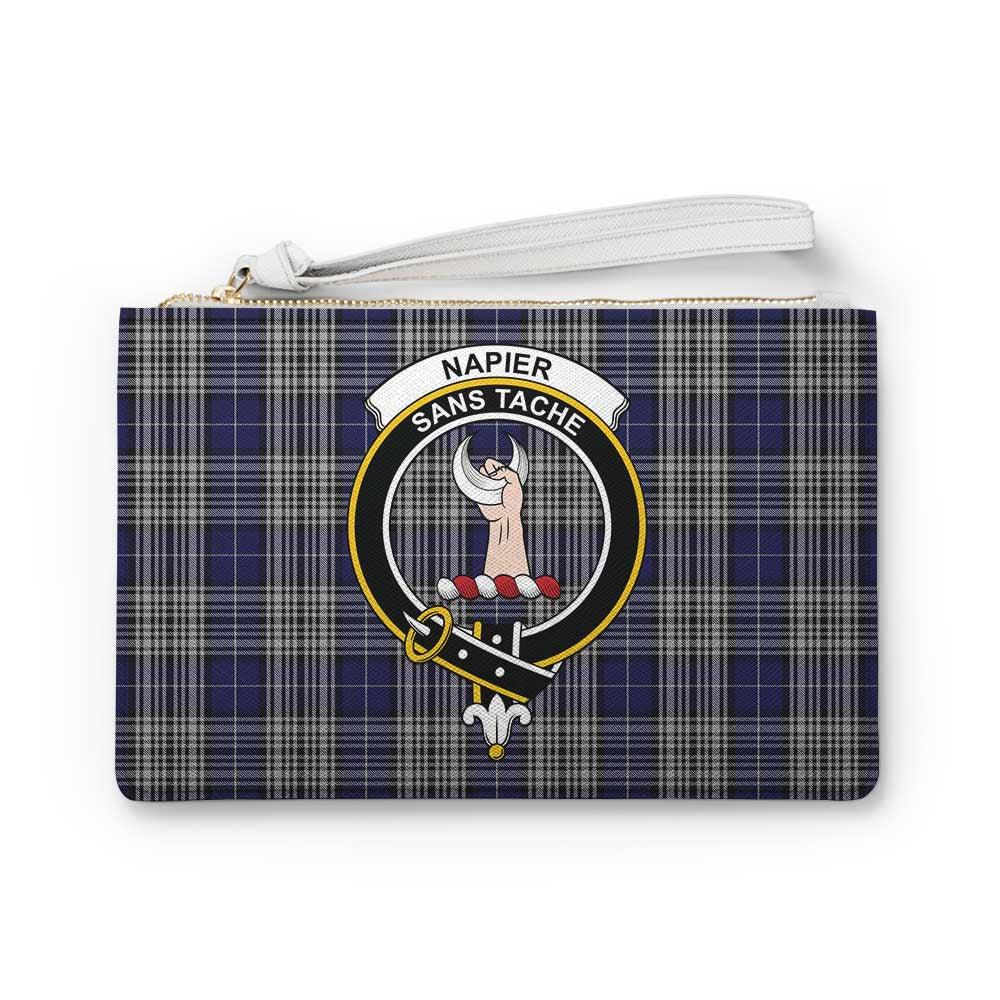Tartan Vibes Clothing Napier Family Crest Tartan Clutch Bag