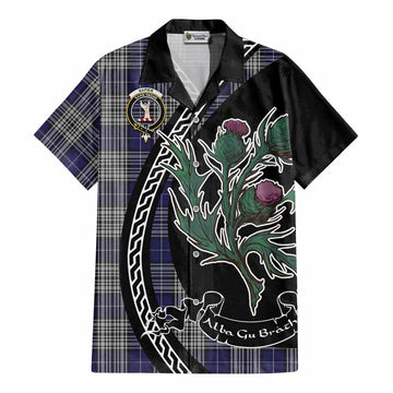 Napier Family Crest Tartan Cotton Hawaiian Shirt Alba Thistle Inspired