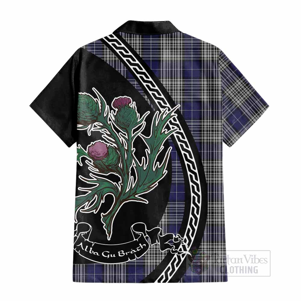Napier Family Crest Tartan Cotton Hawaiian Shirt Alba Thistle Inspired - Tartan Vibes Clothing