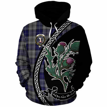 Napier Family Crest Tartan Cotton Hoodie Alba Thistle Inspired