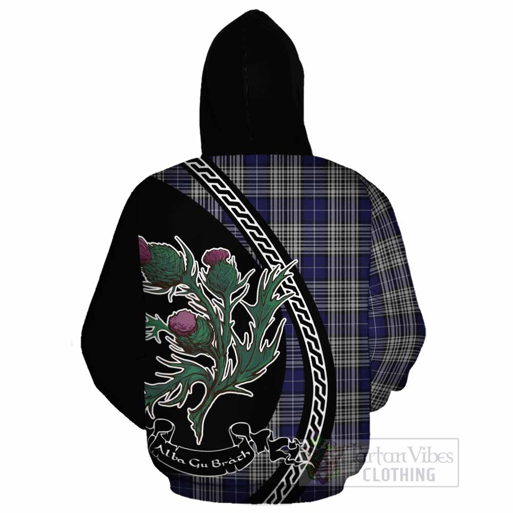 Napier Family Crest Tartan Cotton Hoodie Alba Thistle Inspired - Tartan Vibes Clothing