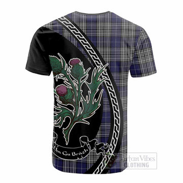 Napier Family Crest Tartan Cotton T-shirt Alba Thistle Inspired