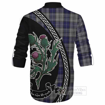 Napier Family Crest Tartan Ghillie Shirt Alba Thistle Inspired