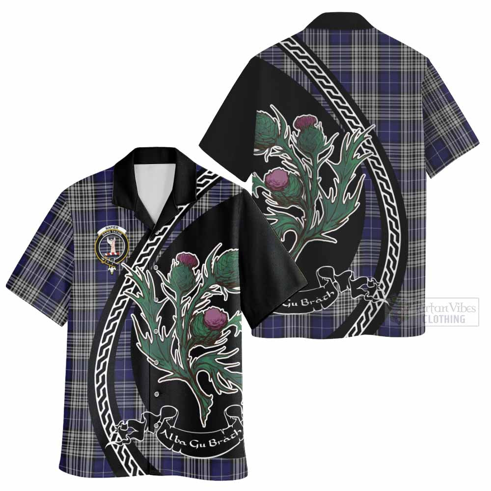 Napier Family Crest Tartan Hawaiian Shirt Alba Thistle Inspired - Tartan Vibes Clothing