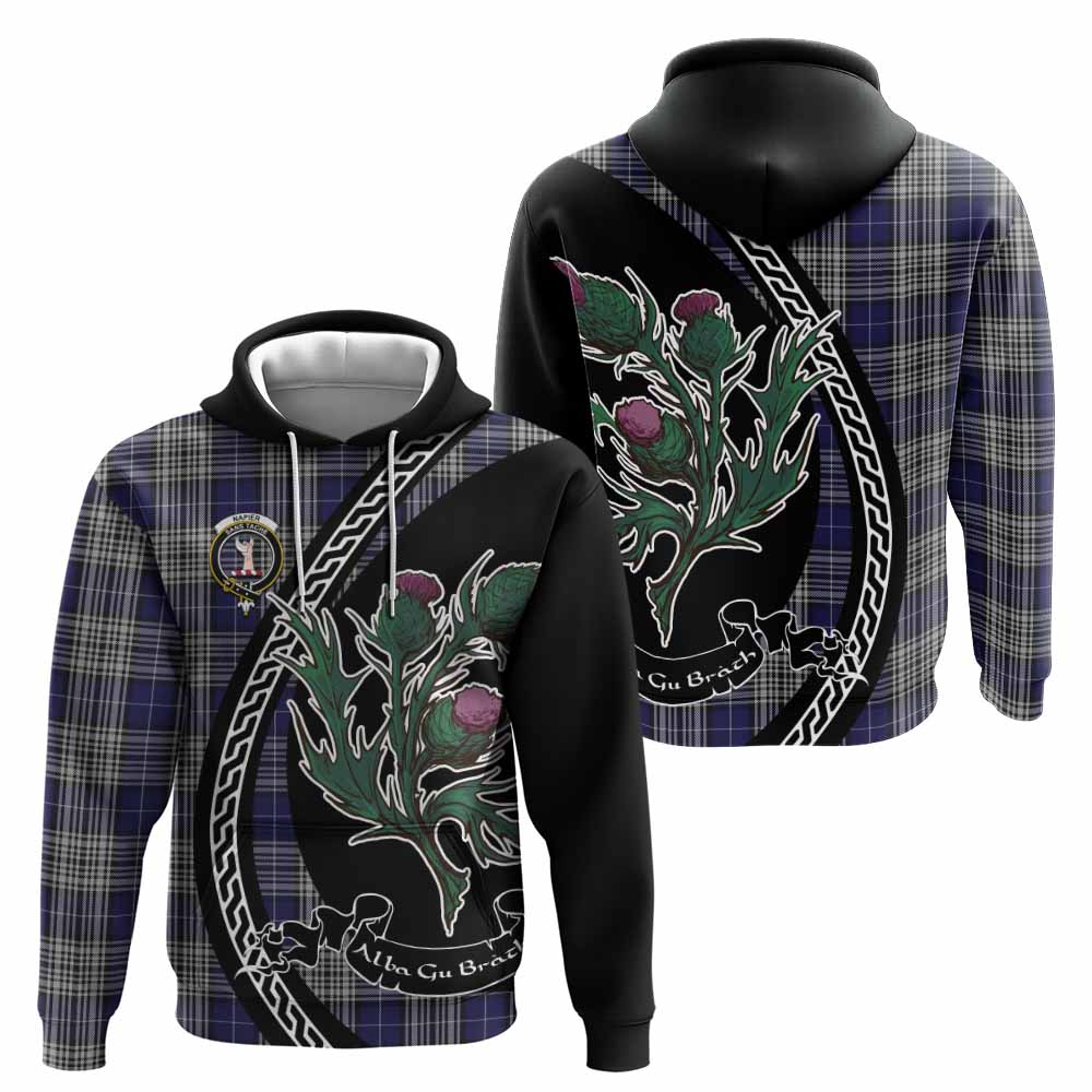 Napier Family Crest Tartan Hoodie Alba Thistle Inspired - Tartan Vibes Clothing