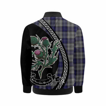 Napier Family Crest Tartan Kid Bomber Jacket Alba Thistle Inspired - Tartan Vibes Clothing