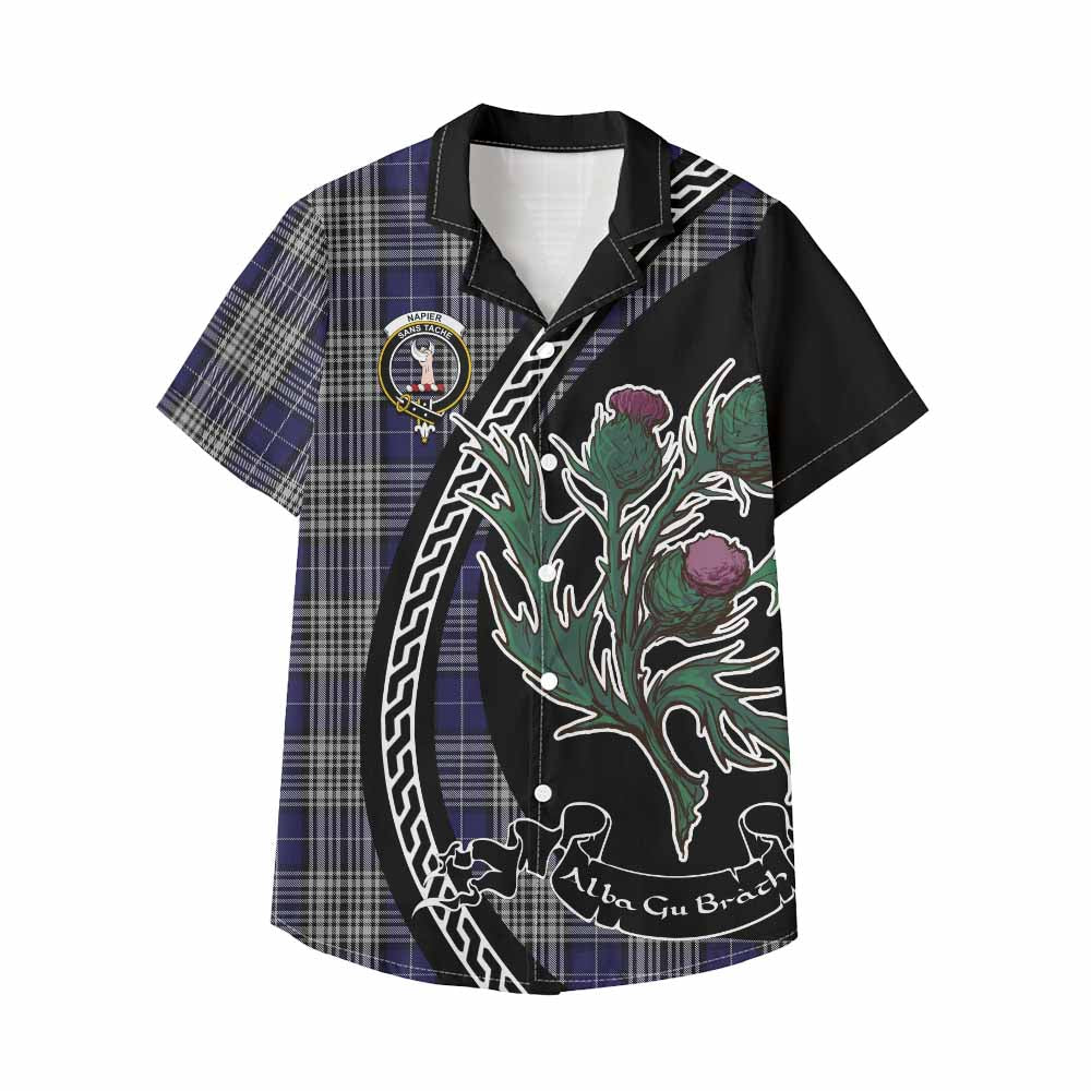Napier Family Crest Tartan Kid Hawaiian Shirt Alba Thistle Inspired - Tartan Vibes Clothing