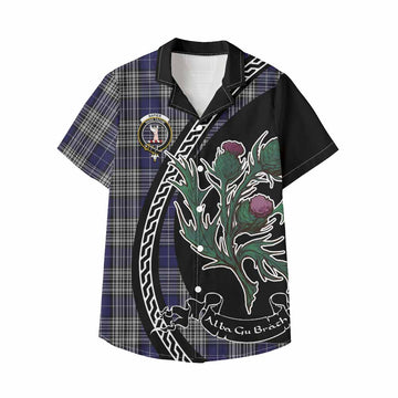 Napier Family Crest Tartan Kid Hawaiian Shirt Alba Thistle Inspired - Tartan Vibes Clothing