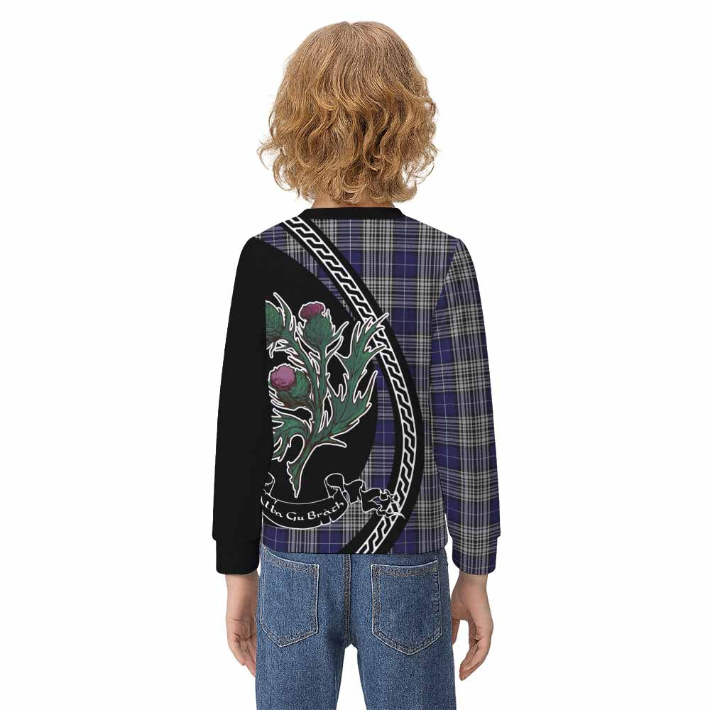 Napier Family Crest Tartan Kid Knitted Sweatshirt Alba Thistle Inspired - Tartan Vibes Clothing