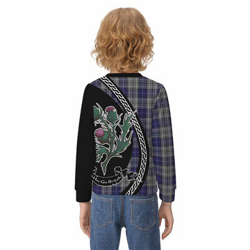 Napier Family Crest Tartan Kid Knitted Sweatshirt Alba Thistle Inspired - Tartan Vibes Clothing