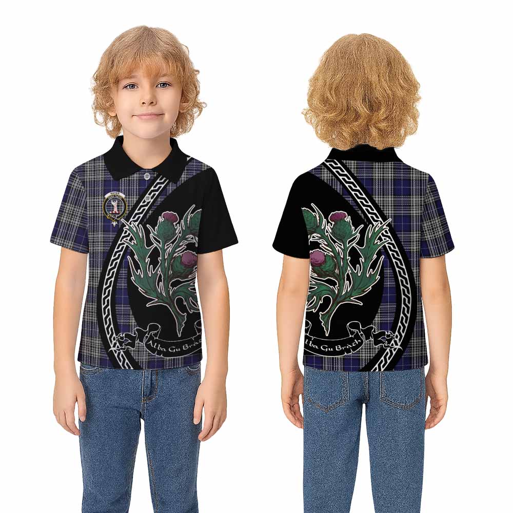 Napier Family Crest Tartan Kid Polo Shirt Alba Thistle Inspired - Tartan Vibes Clothing