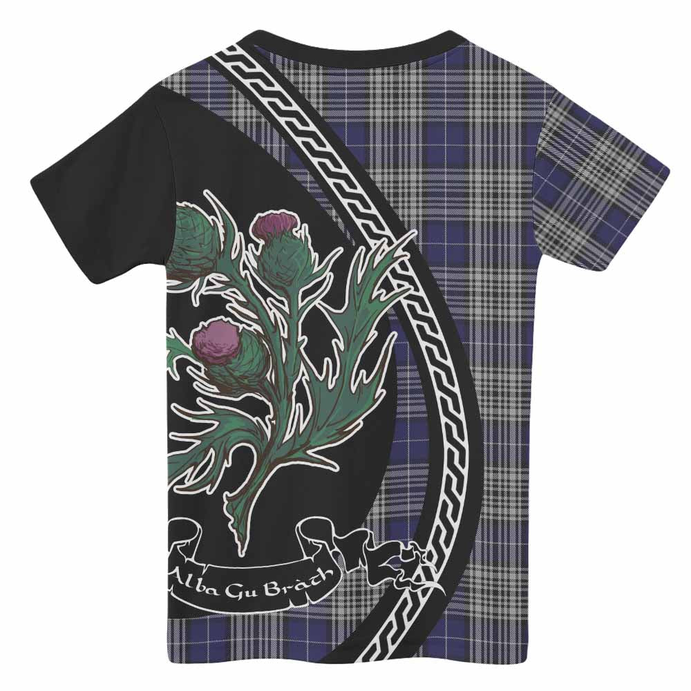 Napier Family Crest Tartan Kid T-shirt Alba Thistle Inspired - Tartan Vibes Clothing