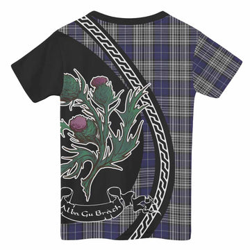 Napier Family Crest Tartan Kid T-shirt Alba Thistle Inspired - Tartan Vibes Clothing