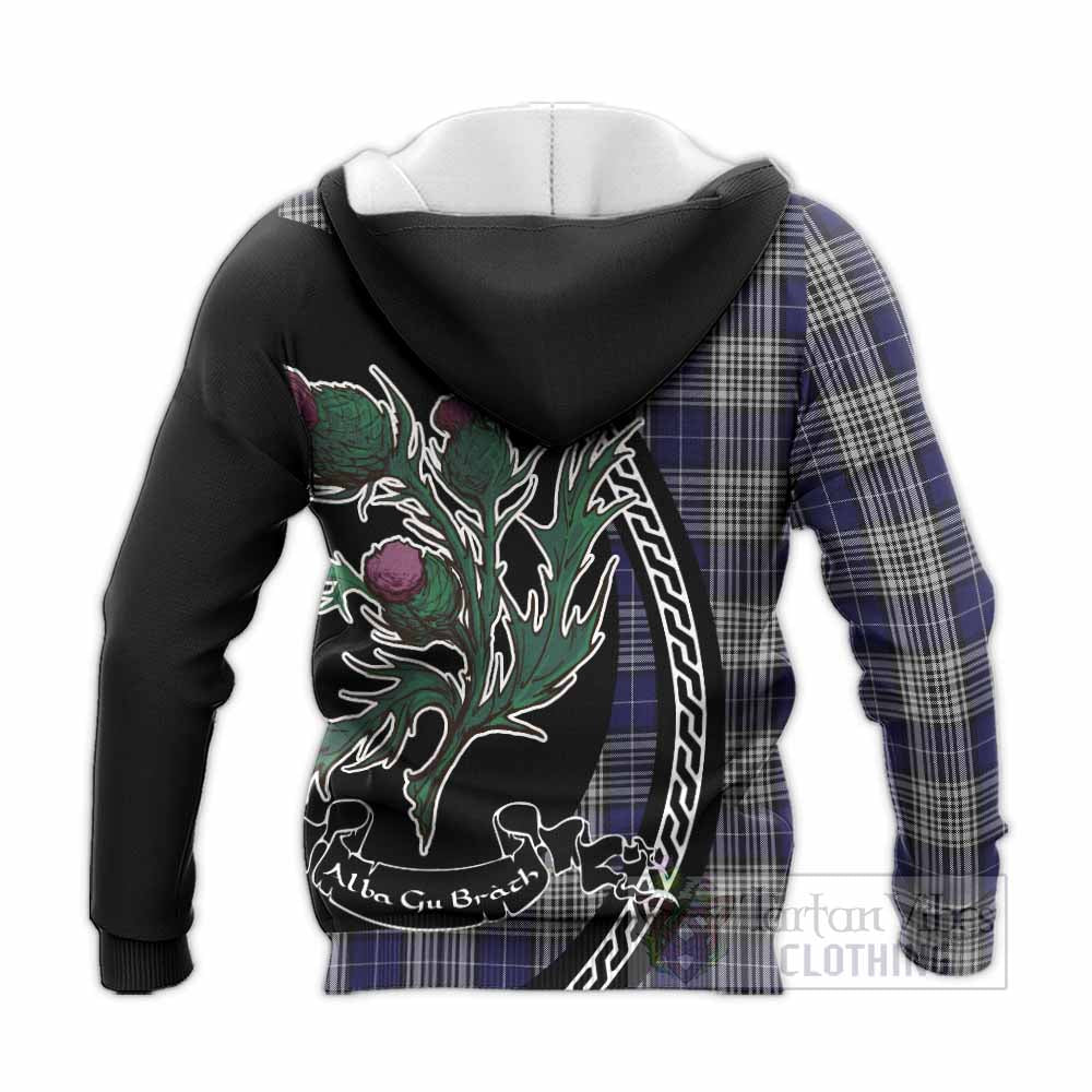 Napier Family Crest Tartan Knitted Hoodie Alba Thistle Inspired - Tartan Vibes Clothing