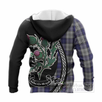Napier Family Crest Tartan Knitted Hoodie Alba Thistle Inspired