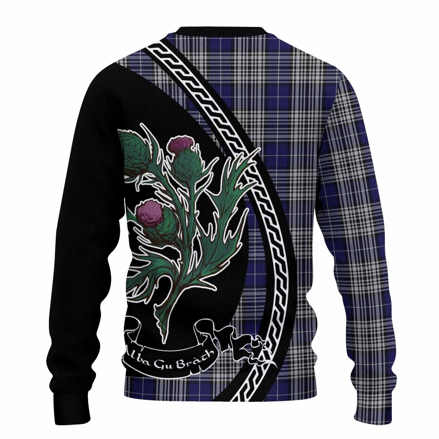 Napier Family Crest Tartan Knitted Sweater Alba Thistle Inspired - Tartan Vibes Clothing