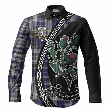 Napier Family Crest Tartan Long Sleeve Button Shirts Alba Thistle Inspired