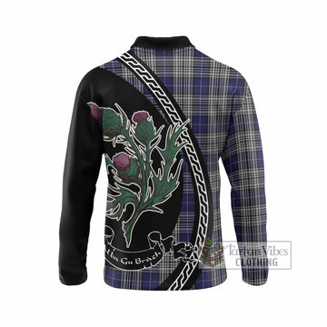 Napier Family Crest Tartan Long Sleeve Polo Shirt Alba Thistle Inspired