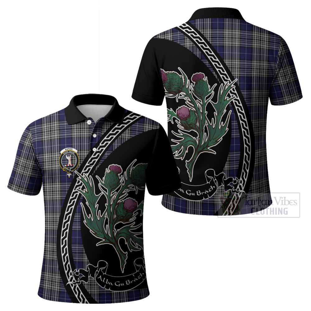 Napier Family Crest Tartan Polo Shirt Alba Thistle Inspired - Tartan Vibes Clothing