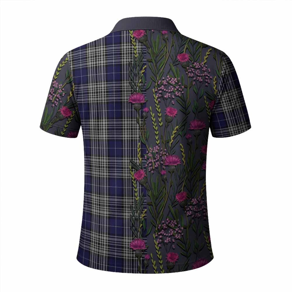 Napier Family Crest Tartan Polo Shirt Scottish Thistle Flower Pattern Half Style - Tartan Vibes Clothing