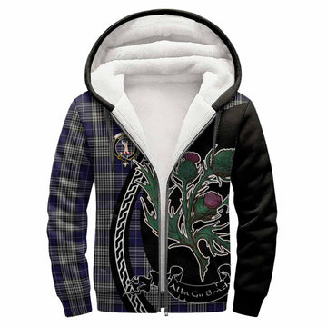 Napier Family Crest Tartan Sherpa Hoodie Alba Thistle Inspired