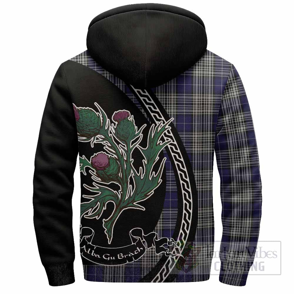 Napier Family Crest Tartan Sherpa Hoodie Alba Thistle Inspired - Tartan Vibes Clothing