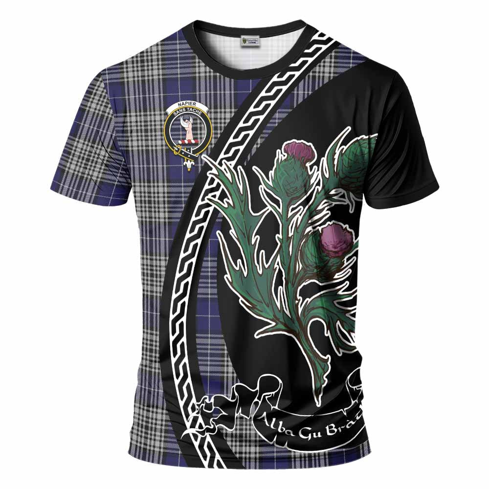 Napier Family Crest Tartan T-Shirt Alba Thistle Inspired - Tartan Vibes Clothing